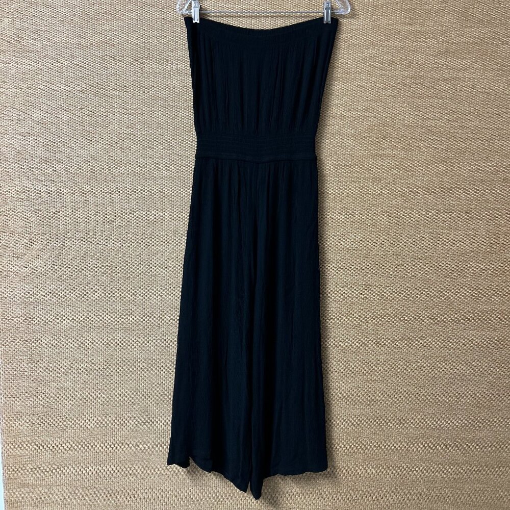 Becca by Rebecca Virtue Cover-Up Women’s M Black Ponza Crinkled Rayon Jumpsuit